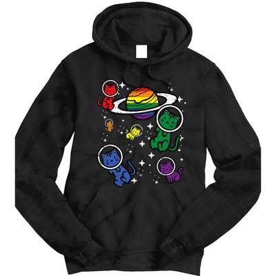 Gay Cats In Space Rainbow Pride Month Lgbtq Ally Tie Dye Hoodie