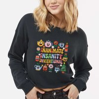 Groovy Creator Ink Inanimate Insanity Cropped Pullover Crew