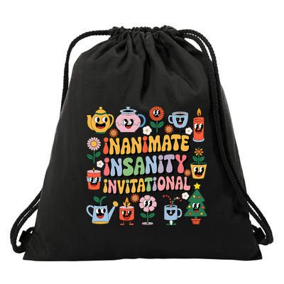 Groovy Creator Ink Inanimate Insanity Black And White Drawstring Bag