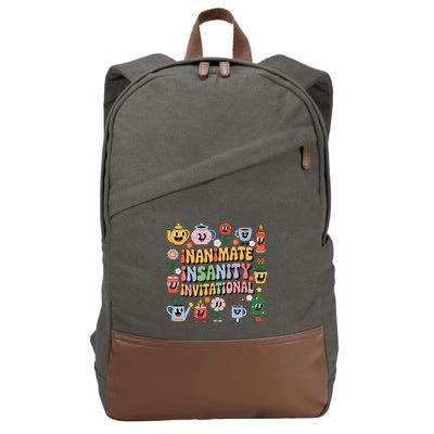 Groovy Creator Ink Inanimate Insanity Black And White Cotton Canvas Backpack