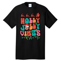 Groovy Christmas Jolly Holly Vibes Retro Xmas Tall T-Shirt