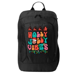 Groovy Christmas Jolly Holly Vibes Retro Xmas City Backpack