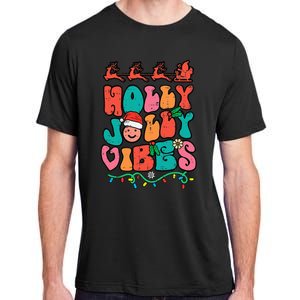 Groovy Christmas Jolly Holly Vibes Retro Xmas Adult ChromaSoft Performance T-Shirt