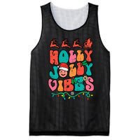 Groovy Christmas Jolly Holly Vibes Retro Xmas Mesh Reversible Basketball Jersey Tank