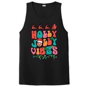 Groovy Christmas Jolly Holly Vibes Retro Xmas PosiCharge Competitor Tank