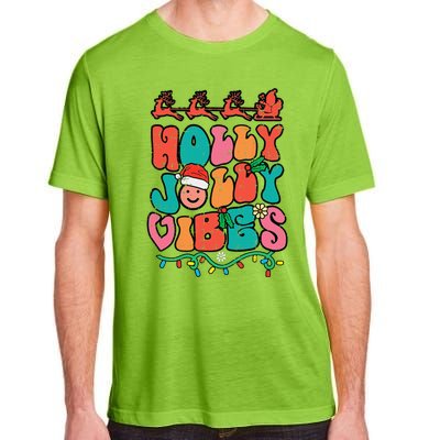 Groovy Christmas Jolly Holly Vibes Retro Xmas Funny Funny Adult ChromaSoft Performance T-Shirt