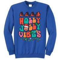 Groovy Christmas Jolly Holly Vibes Retro Xmas Funny Funny Sweatshirt