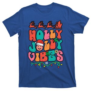 Groovy Christmas Jolly Holly Vibes Retro Xmas Funny Funny T-Shirt