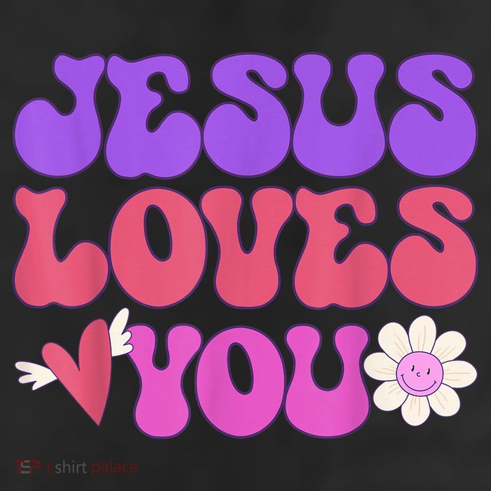 Groovy Christian Jesus Loves You 70's Hippie Cool Comfort Performance Bucket Hat