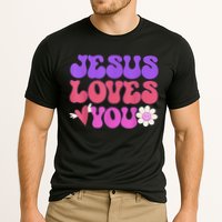 Groovy Christian Jesus Loves You 70's Hippie Cooling Performance Crew T-Shirt