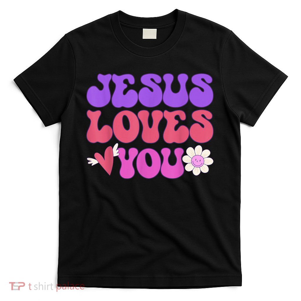 Groovy Christian Jesus Loves You 70's Hippie T-Shirt