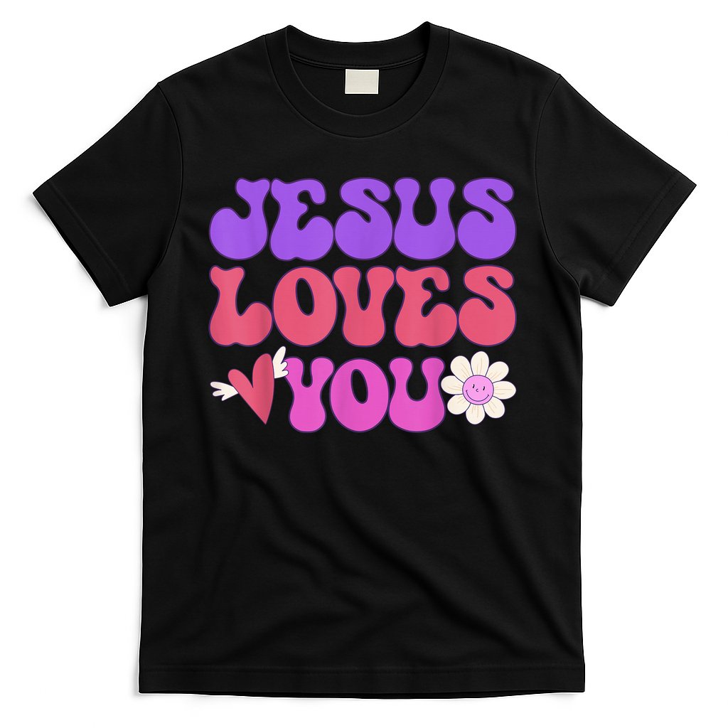 Groovy Christian Jesus Loves You 70's Hippie T-Shirt