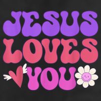 Groovy Christian Jesus Loves You 70's Hippie Adult Drive Performance Visor