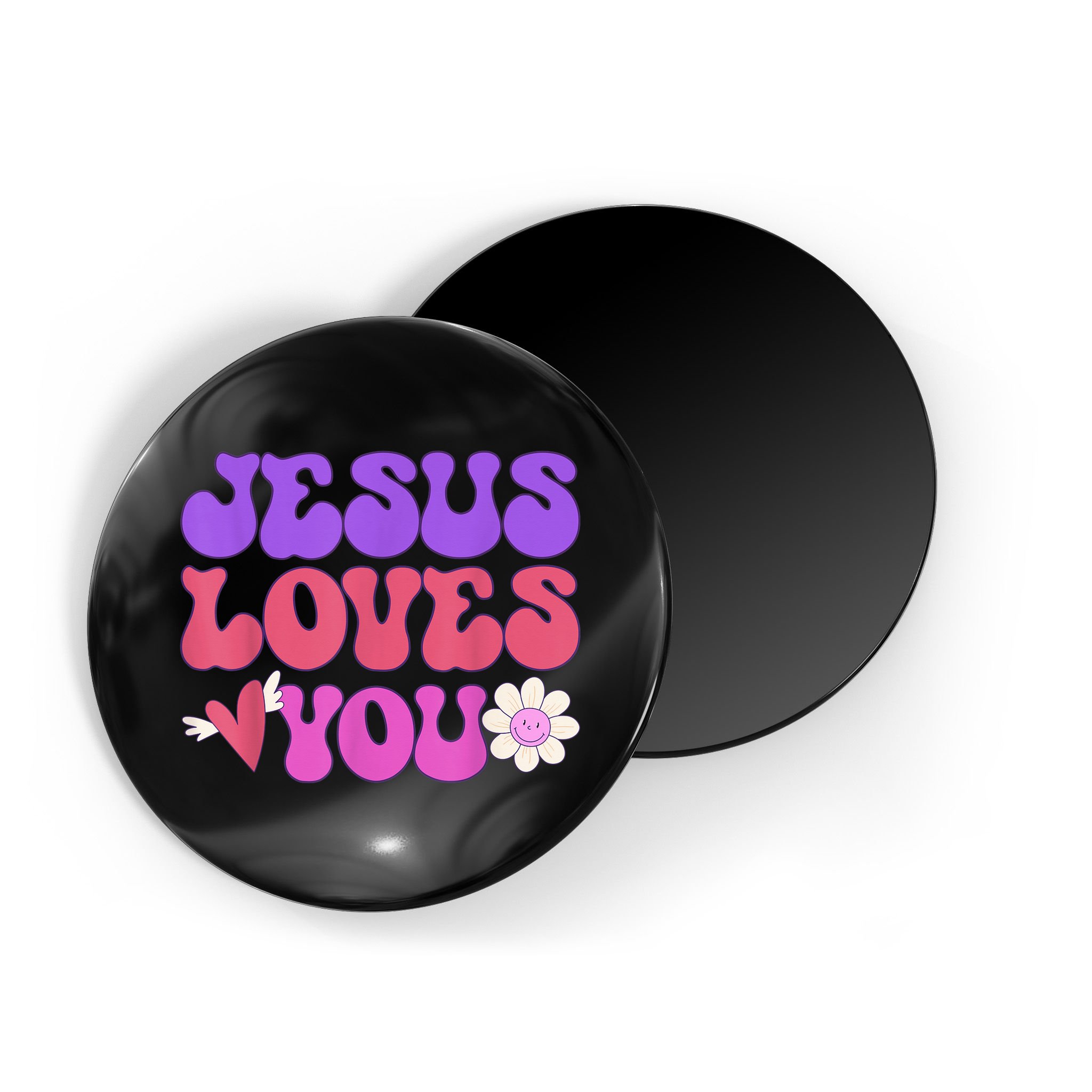 Groovy Christian Jesus Loves You 70's Hippie Magnet