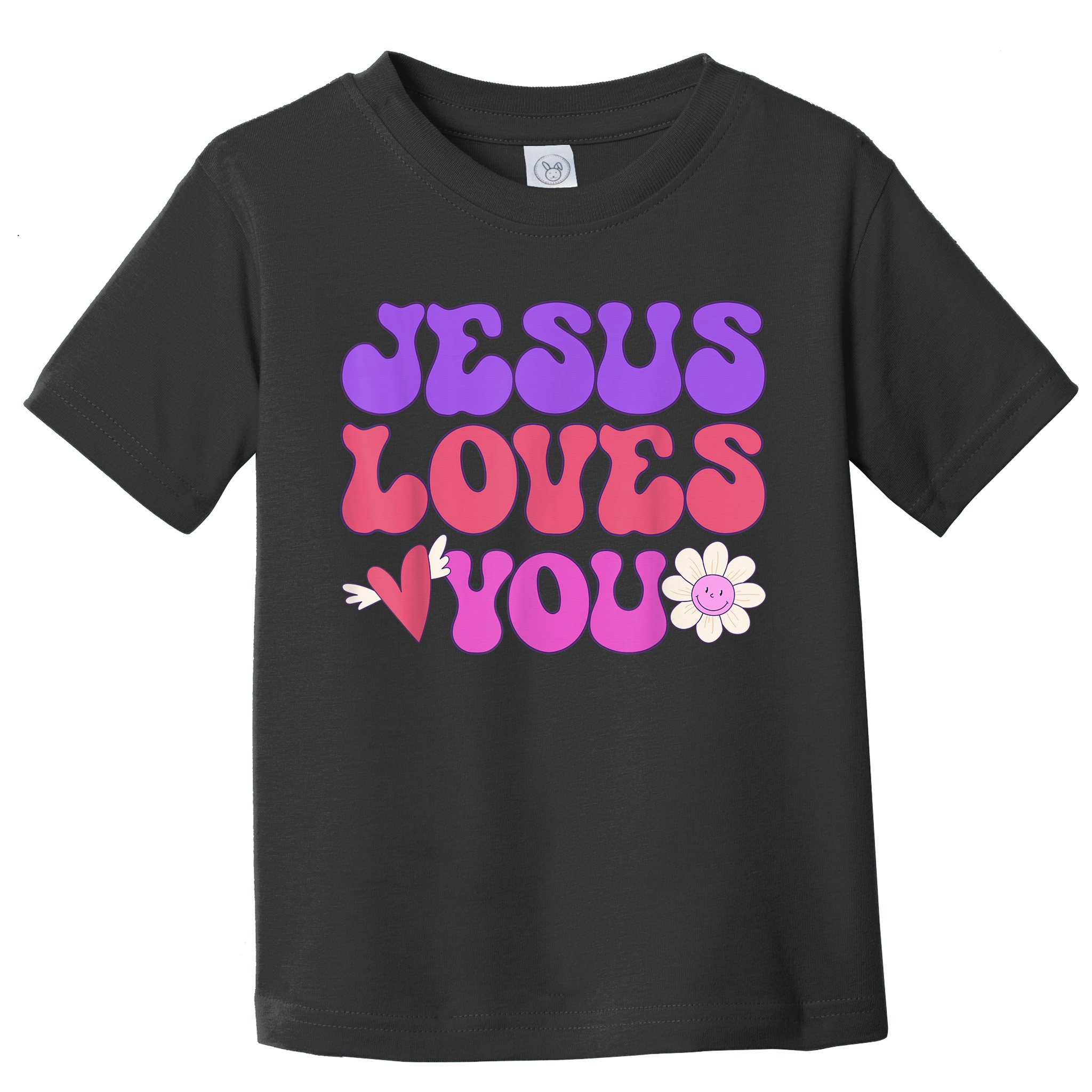 Groovy Christian Jesus Loves You 70's Hippie Toddler T-Shirt