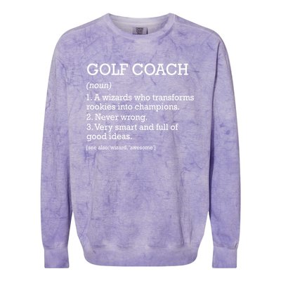 Golf Coach Job Definition Personalized Funny Golf Coach Gift Colorblast Crewneck Sweatshirt