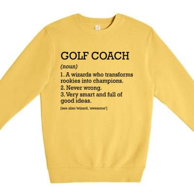 Golf Coach Job Definition Personalized Funny Golf Coach Gift Premium Crewneck Sweatshirt