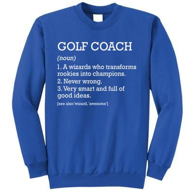 Golf Coach Job Definition Personalized Funny Golf Coach Gift Tall Sweatshirt