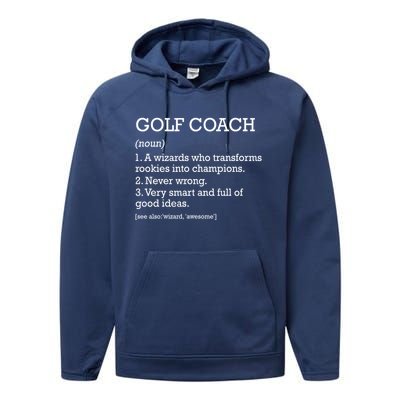 Golf Coach Job Definition Personalized Funny Golf Coach Gift Performance Fleece Hoodie