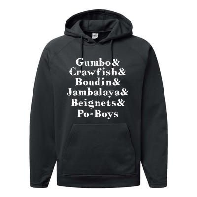 Gumbo Crawfish Jambalaya Louisiana Delicacy Performance Fleece Hoodie