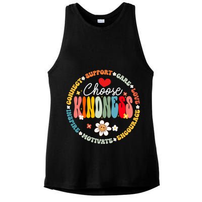 Groovy Choose Kindness Daisy Be Kind Inspirational Gift Ladies PosiCharge Tri-Blend Wicking Tank