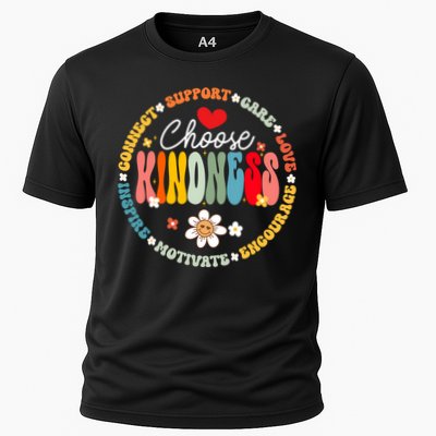 Groovy Choose Kindness Daisy Be Kind Inspirational Gift Cooling Performance Crew T-Shirt