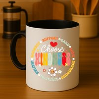 Groovy Choose Kindness Daisy Be Kind Inspirational Gift Mug