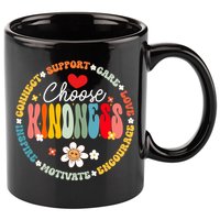 Groovy Choose Kindness Daisy Be Kind Inspirational Gift 11oz C Handle Ceramic Mug