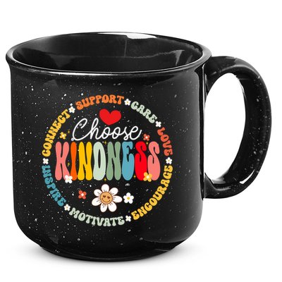 Groovy Choose Kindness Daisy Be Kind Inspirational Gift 15oz Campfire Ceramic Mug