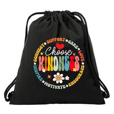 Groovy Choose Kindness Daisy Be Kind Inspirational Gift Drawstring Bag