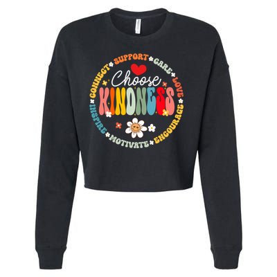 Groovy Choose Kindness Daisy Be Kind Inspirational Gift Cropped Pullover Crew