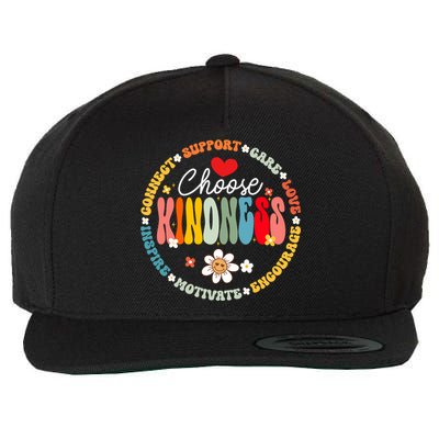 Groovy Choose Kindness Daisy Be Kind Inspirational Gift Wool Snapback Cap