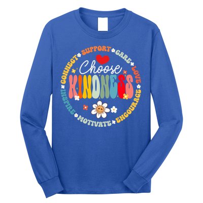 Groovy Choose Kindness Daisy Be Kind Inspirational Gift Long Sleeve Shirt