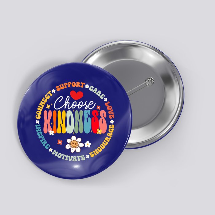 Groovy Choose Kindness Daisy Be Kind Inspirational Gift Button