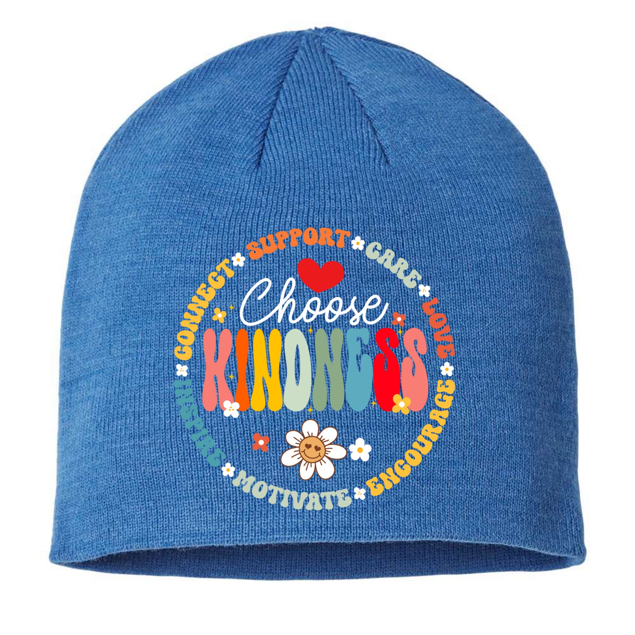Groovy Choose Kindness Daisy Be Kind Inspirational Gift Sustainable Beanie