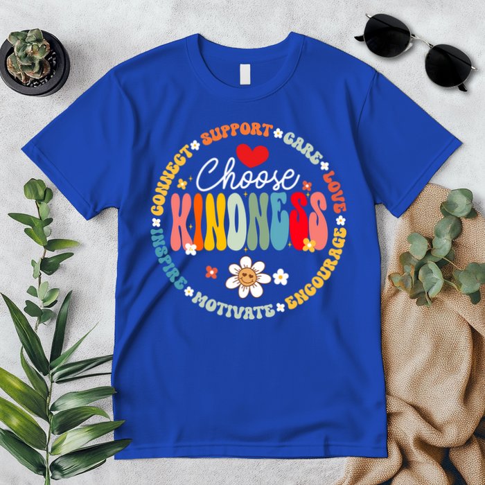 Groovy Choose Kindness Daisy Be Kind Inspirational Gift Premium T-Shirt