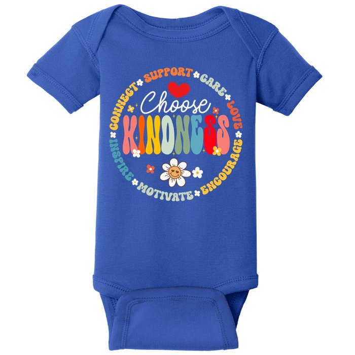Groovy Choose Kindness Daisy Be Kind Inspirational Gift Baby Bodysuit
