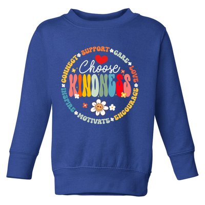 Groovy Choose Kindness Daisy Be Kind Inspirational Gift Toddler Sweatshirt