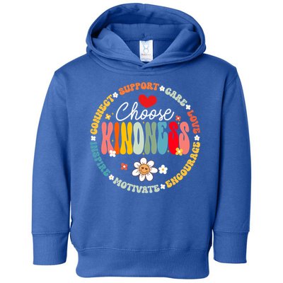 Groovy Choose Kindness Daisy Be Kind Inspirational Gift Toddler Hoodie