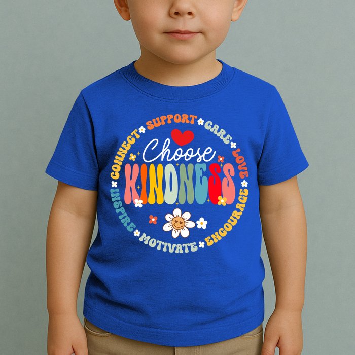Groovy Choose Kindness Daisy Be Kind Inspirational Gift Toddler T-Shirt