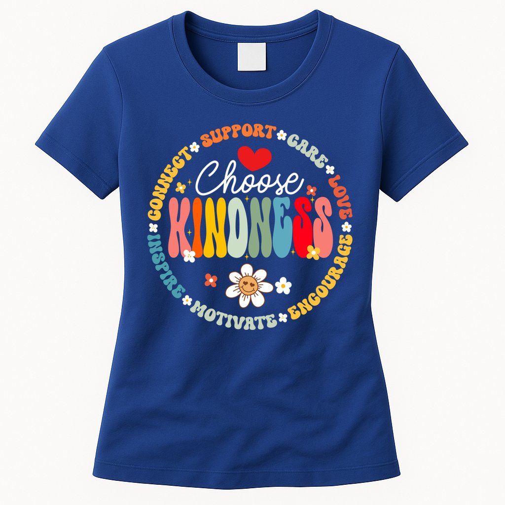 Groovy Choose Kindness Daisy Be Kind Inspirational Gift Womens T-Shirt