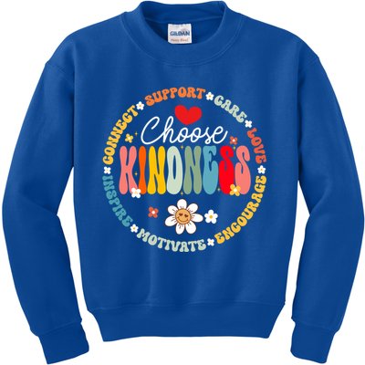 Groovy Choose Kindness Daisy Be Kind Inspirational Gift Kids Sweatshirt