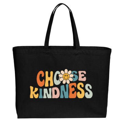 Groovy Choose Kindness Be Kind Inspirational Teacher Cotton Canvas Jumbo Tote