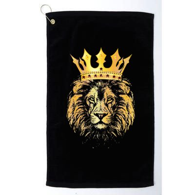 Gold Crown King Lion For Father Birthday Platinum Collection Golf Towel