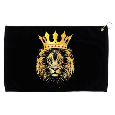 Gold Crown King Lion For Father Birthday Grommeted Golf Towel