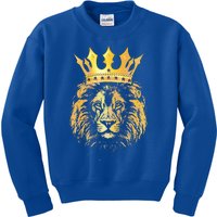 Gold Crown King Lion For Father Birthday Kids Sweatshirt