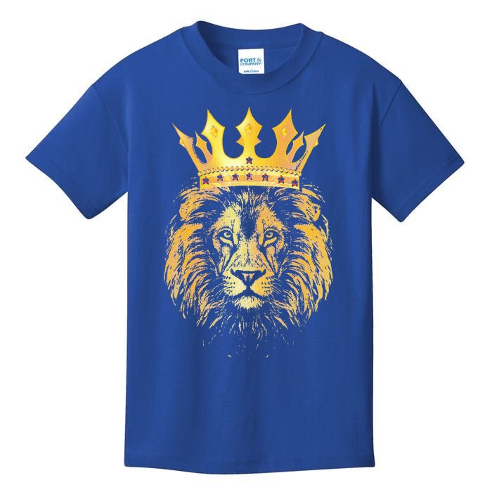 Gold Crown King Lion For Father Birthday Kids T-Shirt