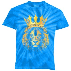 Gold Crown King Lion For Father Birthday Kids Tie-Dye T-Shirt