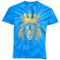 Gold Crown King Lion For Father Birthday Kids Tie-Dye T-Shirt