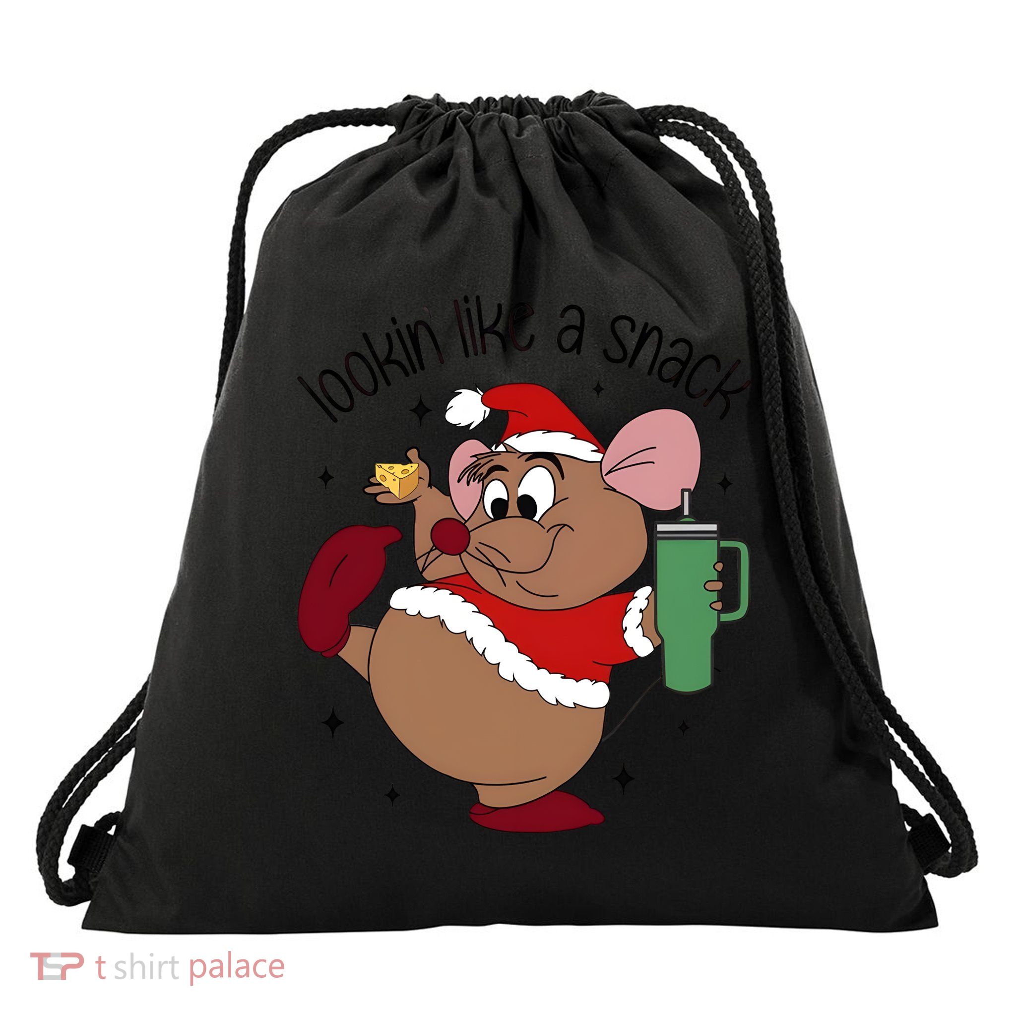 Gus Christmas Looking Like A Snack Cute Mouse Drawstring Bag